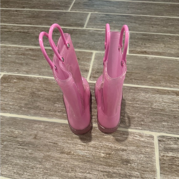KIDS GIRLS TODDLER PINK GLITTER RAIN BOOT SHOE - Picture 3 of 6